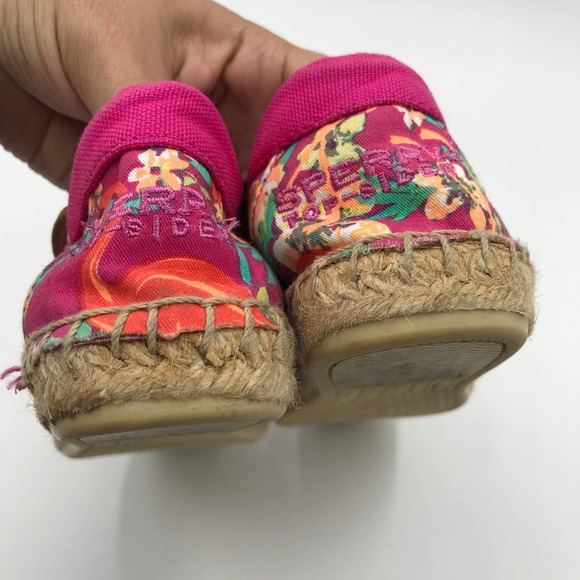 Sperry Top Sider Katama Slip On Flat Espadrille Pink Floral Size 6M - Picture 6 of 12